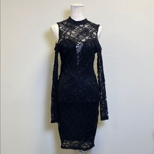 Sabora Women’s Small Elegant Black Lace Dress